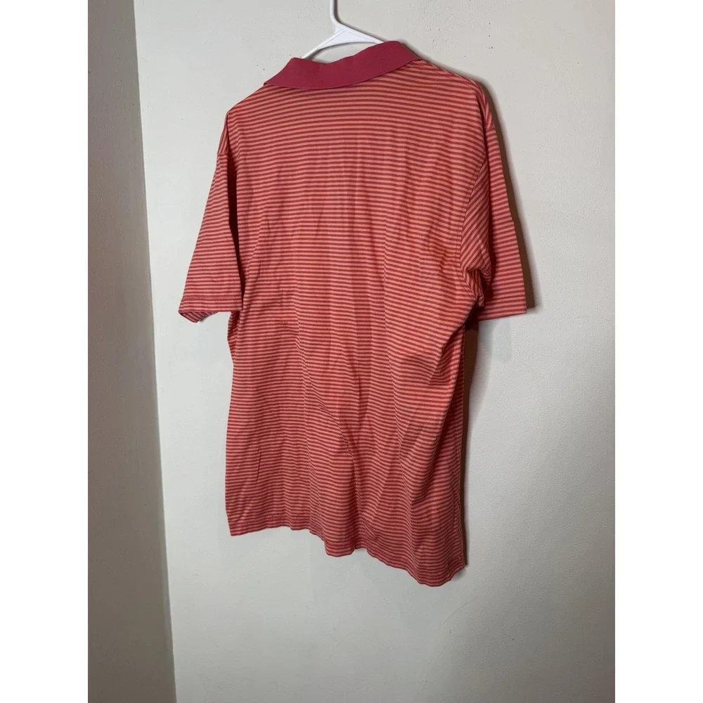 Peter Millar Polo Shirt Mens XL Pink Stripe 100% Cotton Golf Knit Casual - Picture 8 of 8